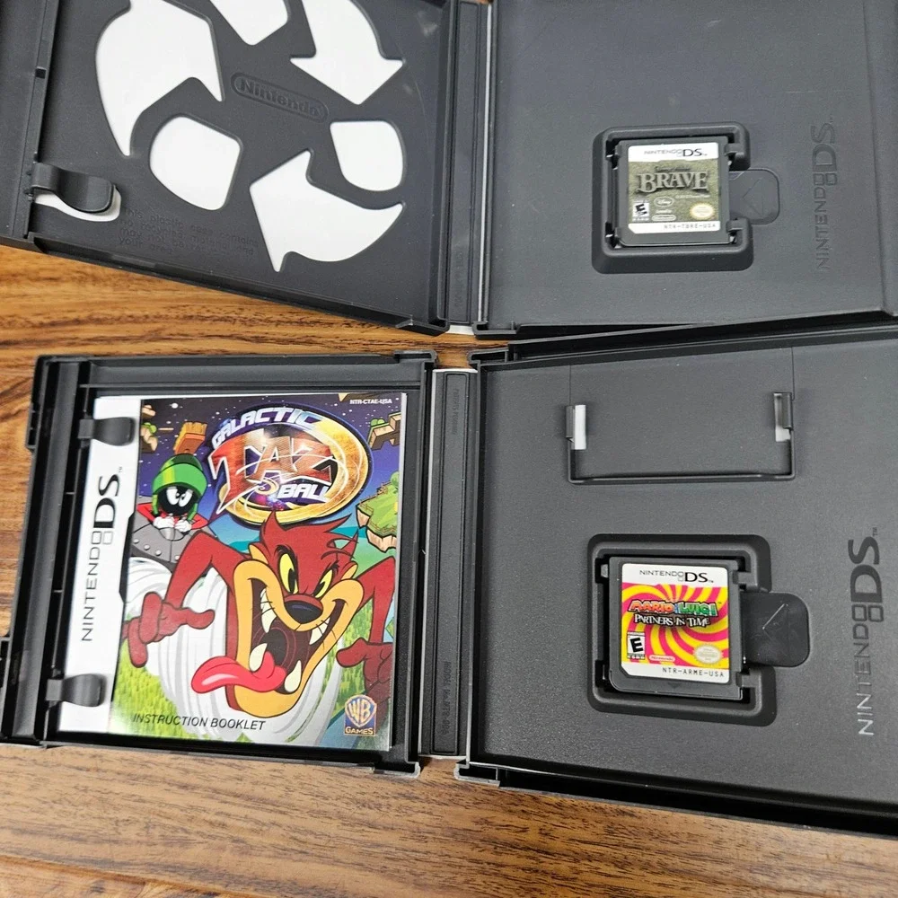 Nintendo DS Game Lot 6 Games Yoshi Carrying Case Brave Star Wars Hannah Montana